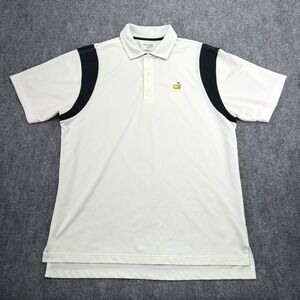 Masters Tech Golf Polo Shirt Men Large Augusta National White Black Performance